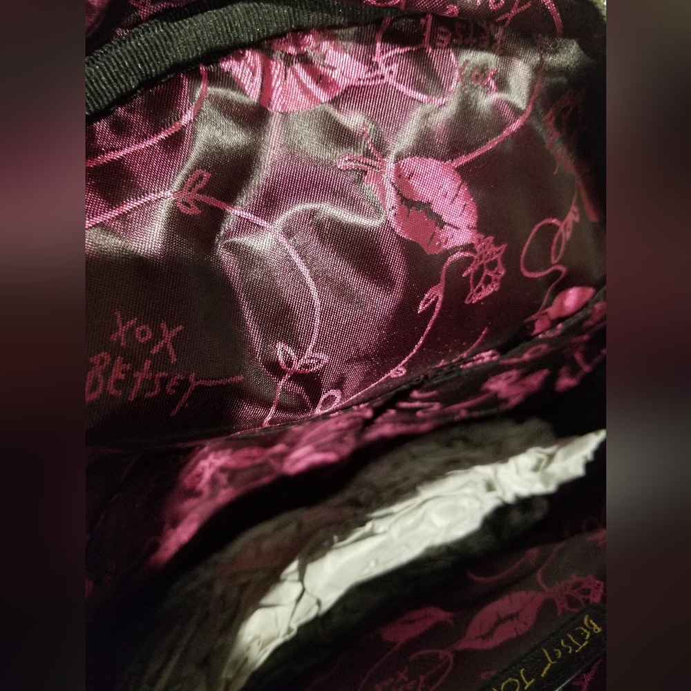 Betsey Johnson Backpack Emoji Black Fabric Medium Siz… Gem